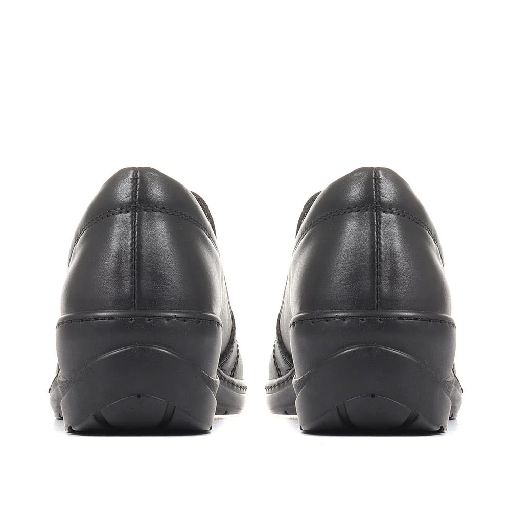Leather Slip-On Shoes - HAK36009 / 322 927 - Black - Image 3