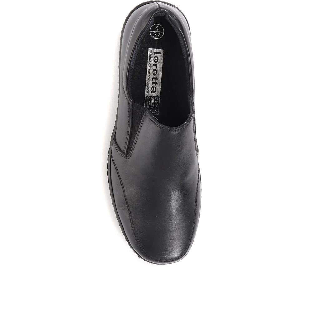 Leather Slip-On Shoes - HAK36009 / 322 927 - Black - Image 4