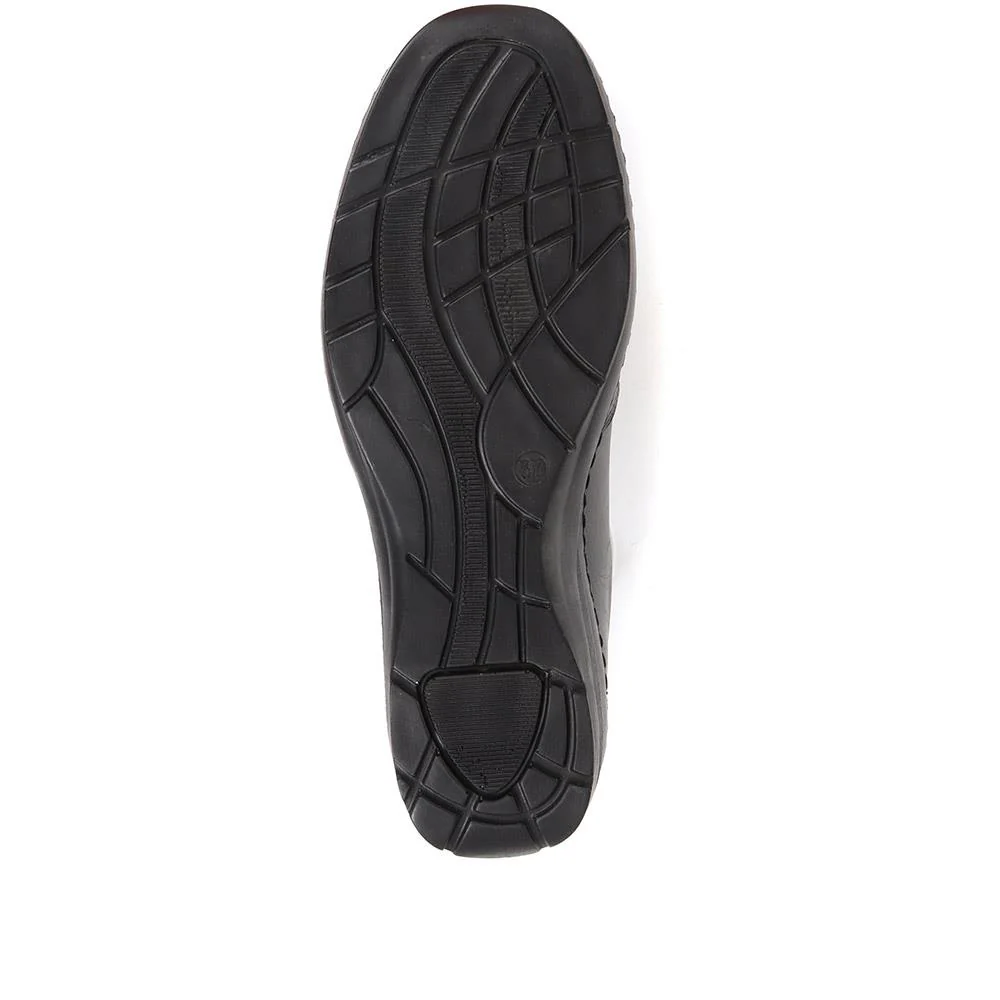 Leather Slip-On Shoes - HAK36009 / 322 927 - Black - Image 5