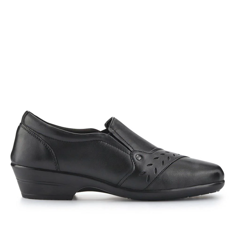 Leather Slip-On Shoes - KF41005 / 327 075 - Black - Image 2