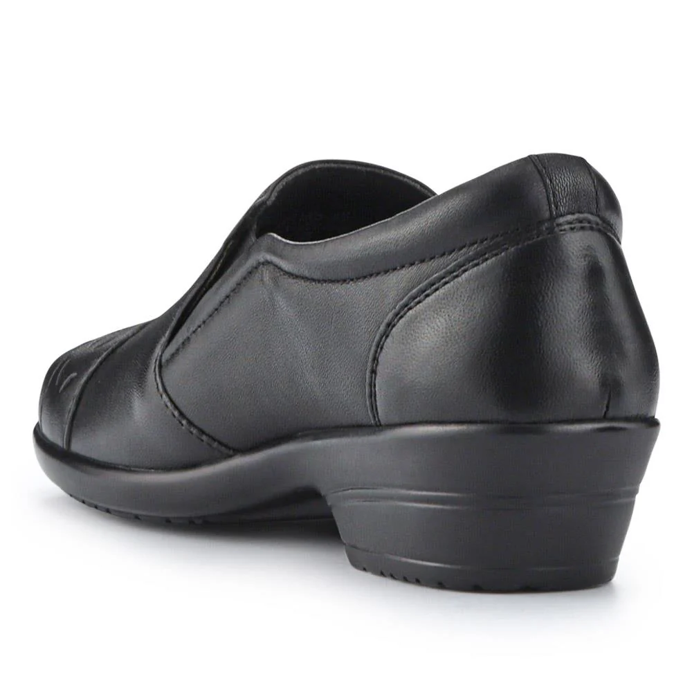 Leather Slip-On Shoes - KF41005 / 327 075 - Black - Image 3