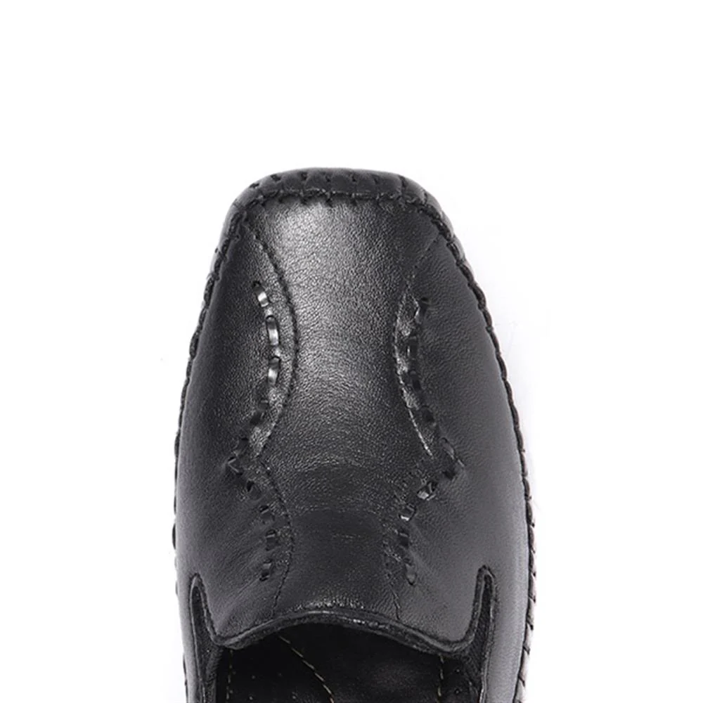 Leather Slip On Shoes - NAP24009 / 308 415 - Black - Image 5