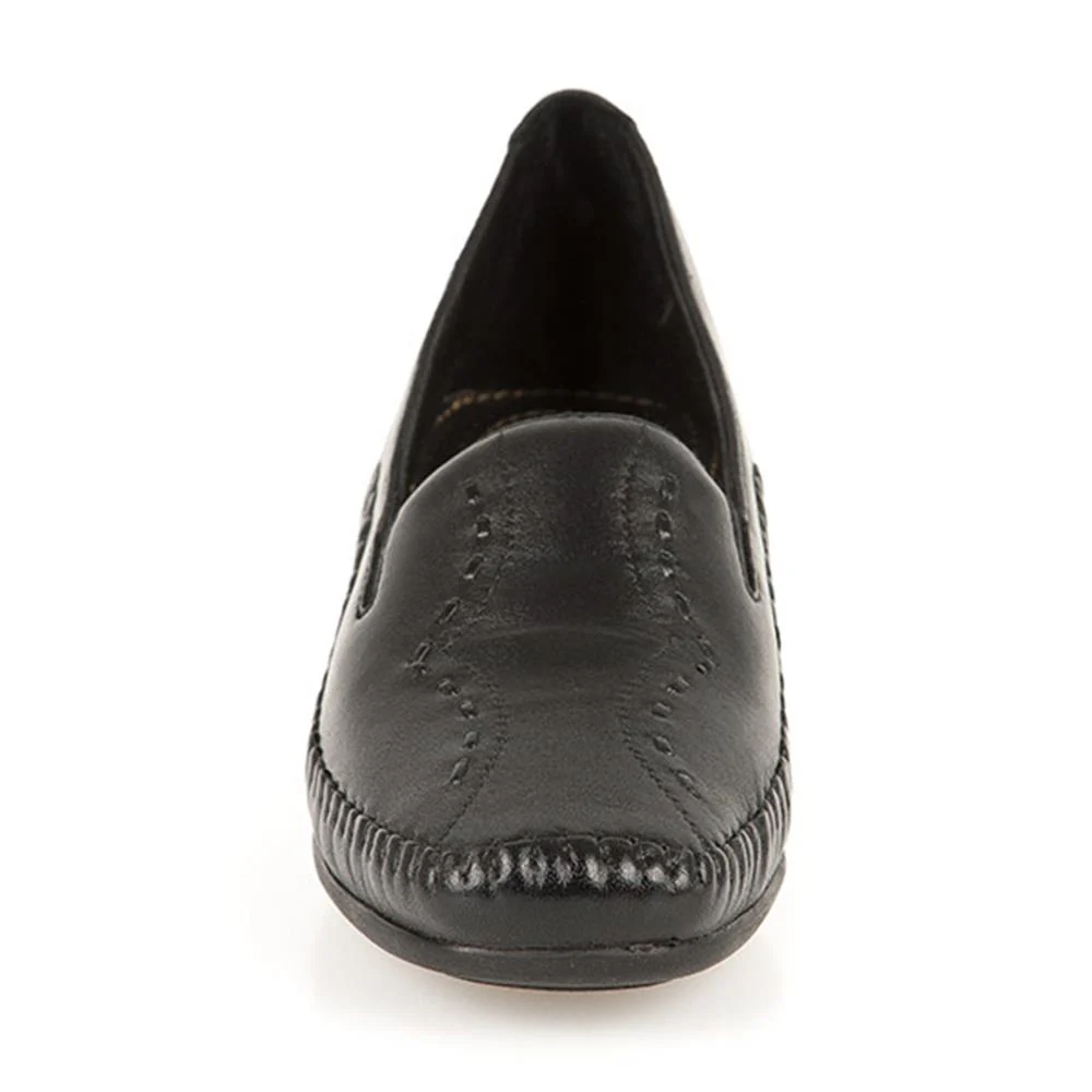 Leather Slip On Shoes - NAP24009 / 308 415 - Black - Image 6