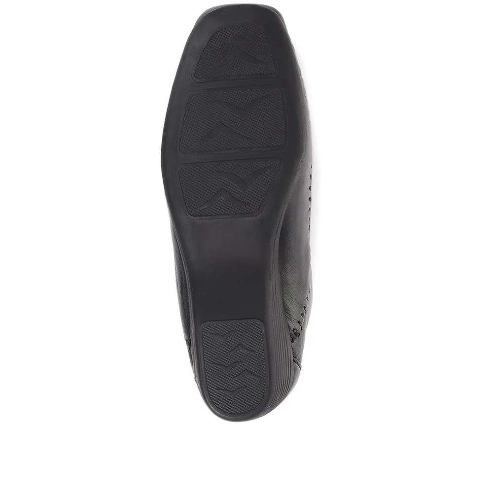 Leather Slip On Shoes - NAP24009 / 308 415 - Black - Image 7