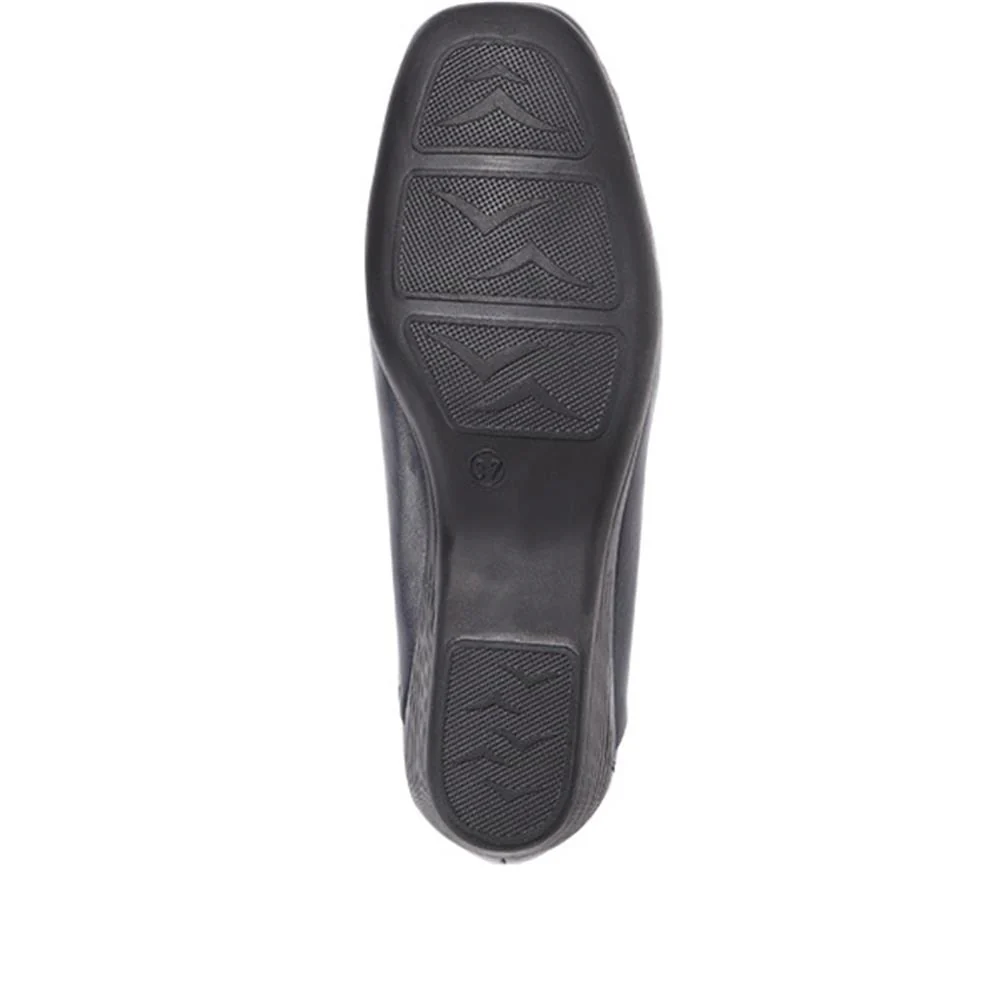 Leather Slip On Shoes - NAP24009 / 308 415 - Navy - Image 4
