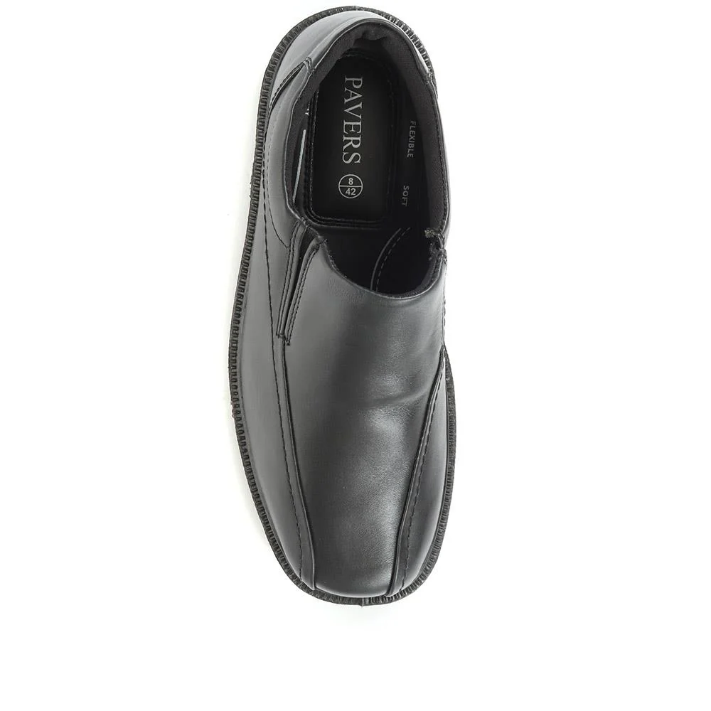 Leather Slip On Shoes - RAJ1601 / 124 914 - Black - Image 4
