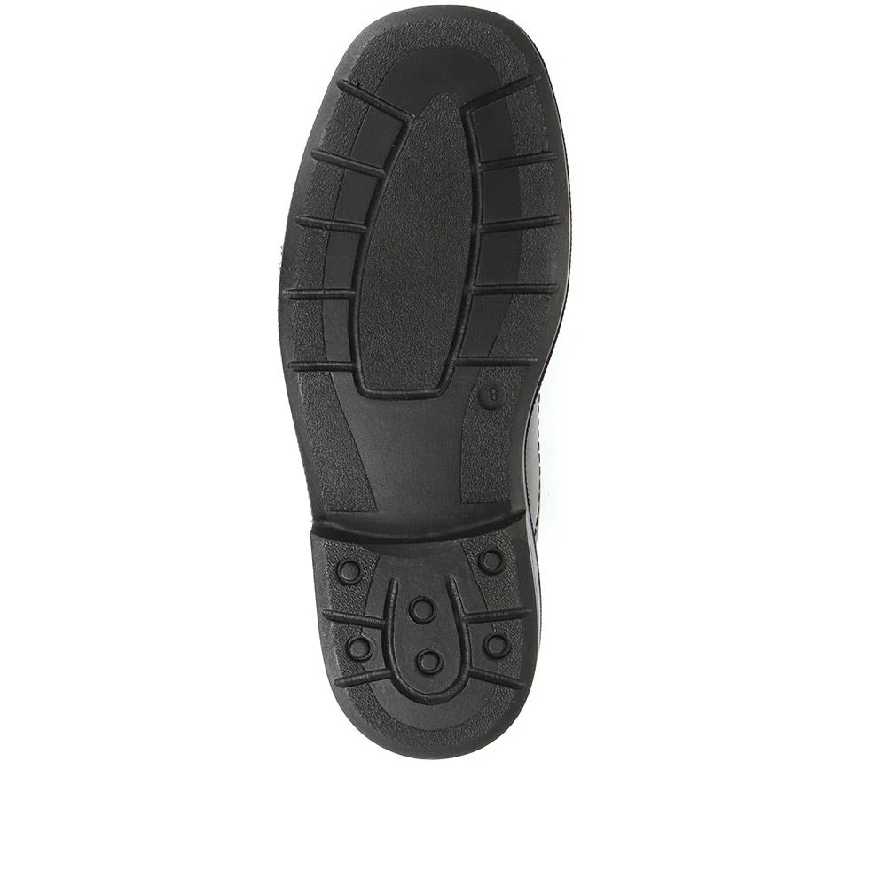 Leather Slip On Shoes - RAJ1601 / 124 914 - Black - Image 6