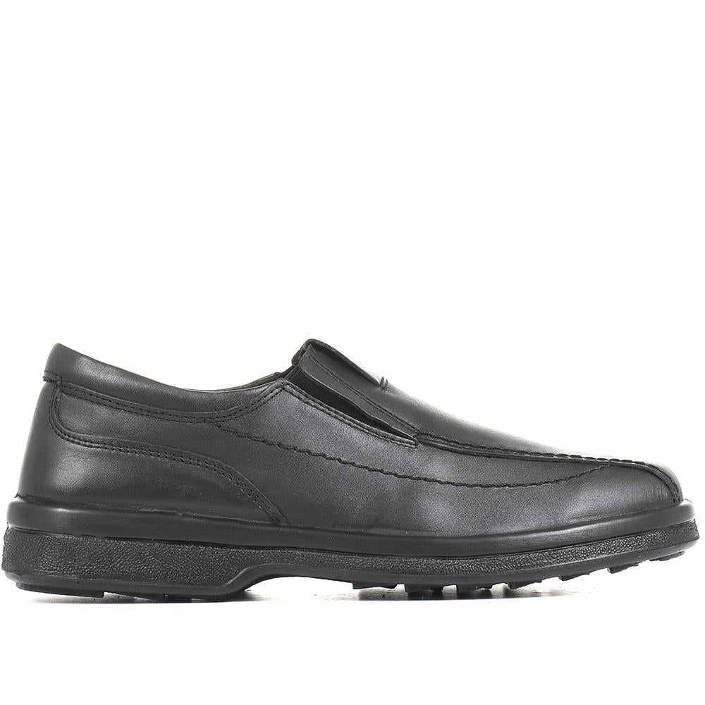 Leather Slip On Shoes - RAJ1801 / 145 886 - Black - Image 2