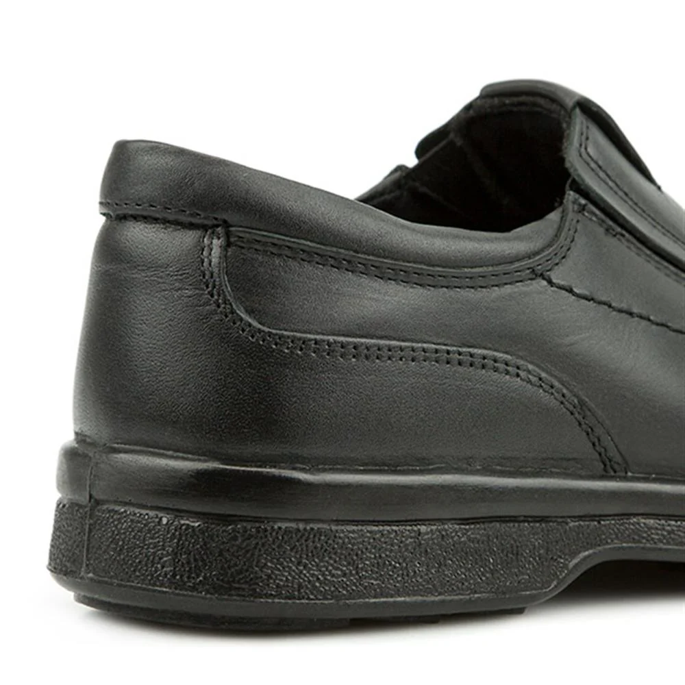 Leather Slip On Shoes - RAJ1801 / 145 886 - Black - Image 5