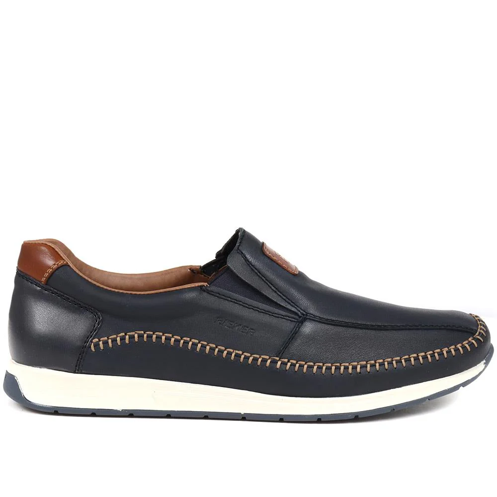 Leather Slip-On Shoes - RKR37516 / 323 369 - Navy - Image 3