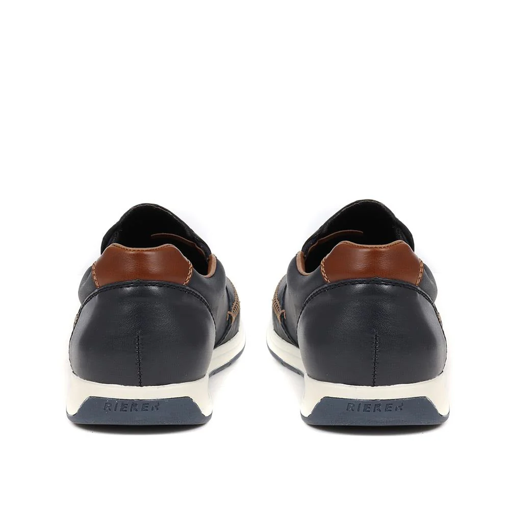 Leather Slip-On Shoes - RKR37516 / 323 369 - Navy - Image 4