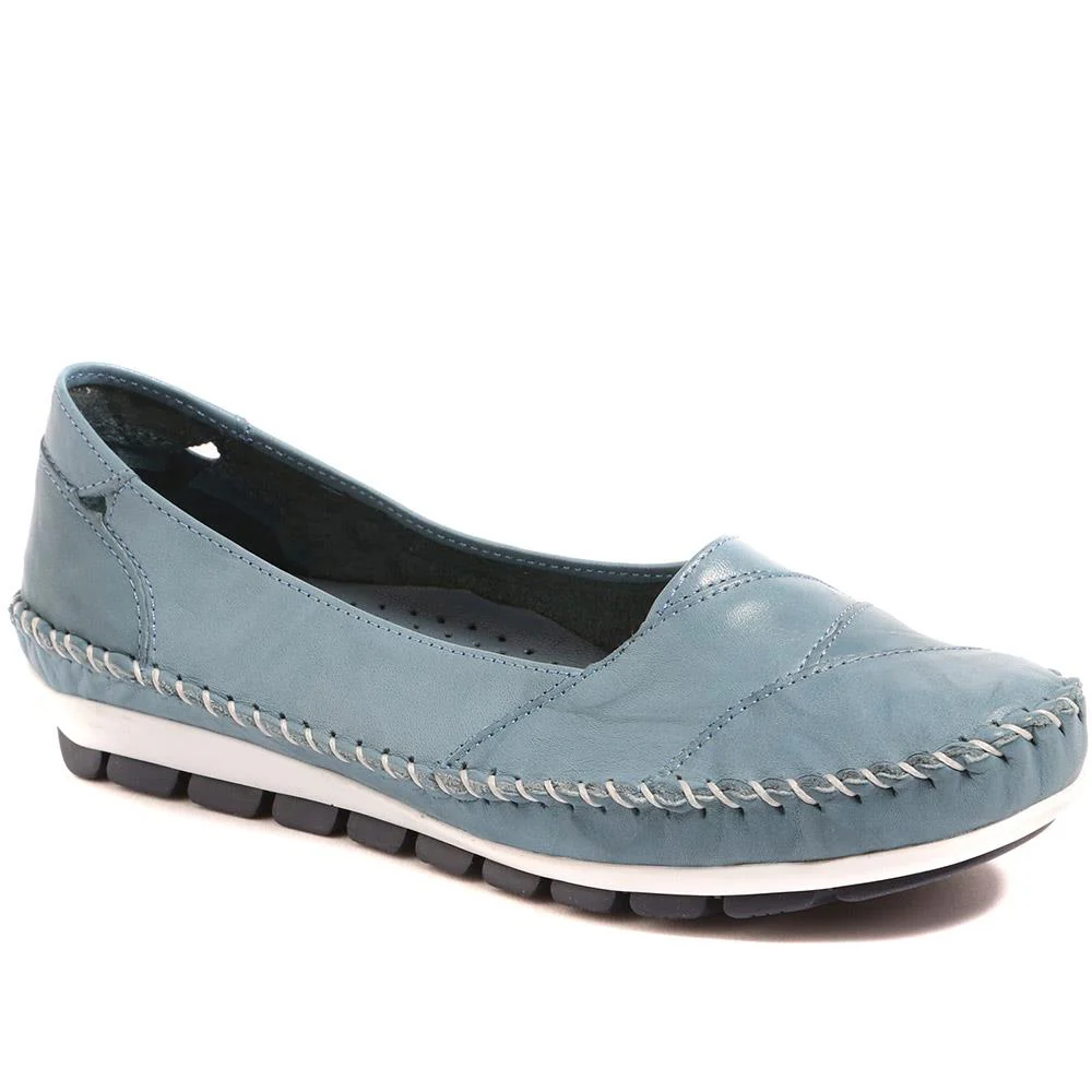 Leather Slip-On Shoes - SIMIN37001 / 323 260 - Denim