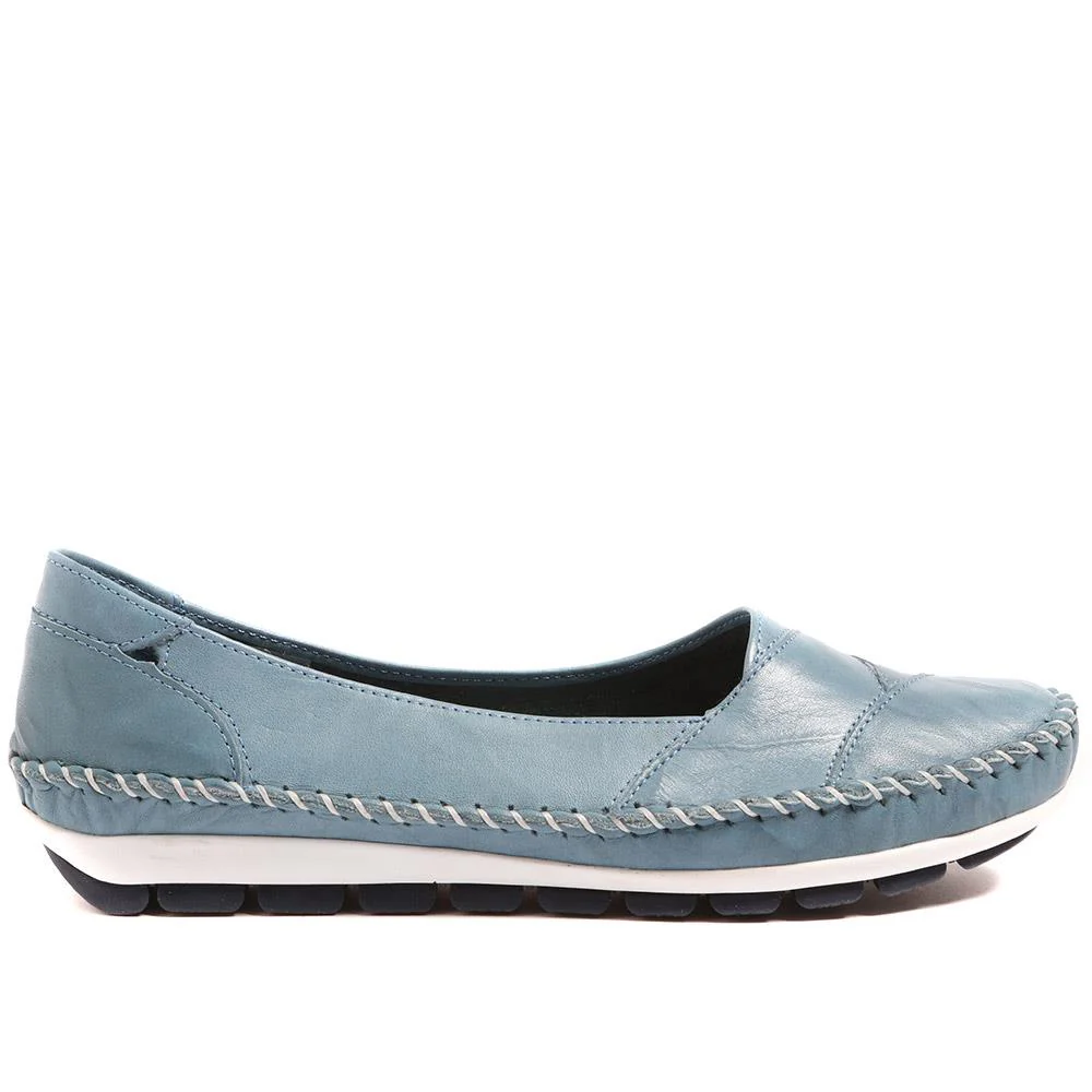 Leather Slip-On Shoes - SIMIN37001 / 323 260 - Denim - Image 2