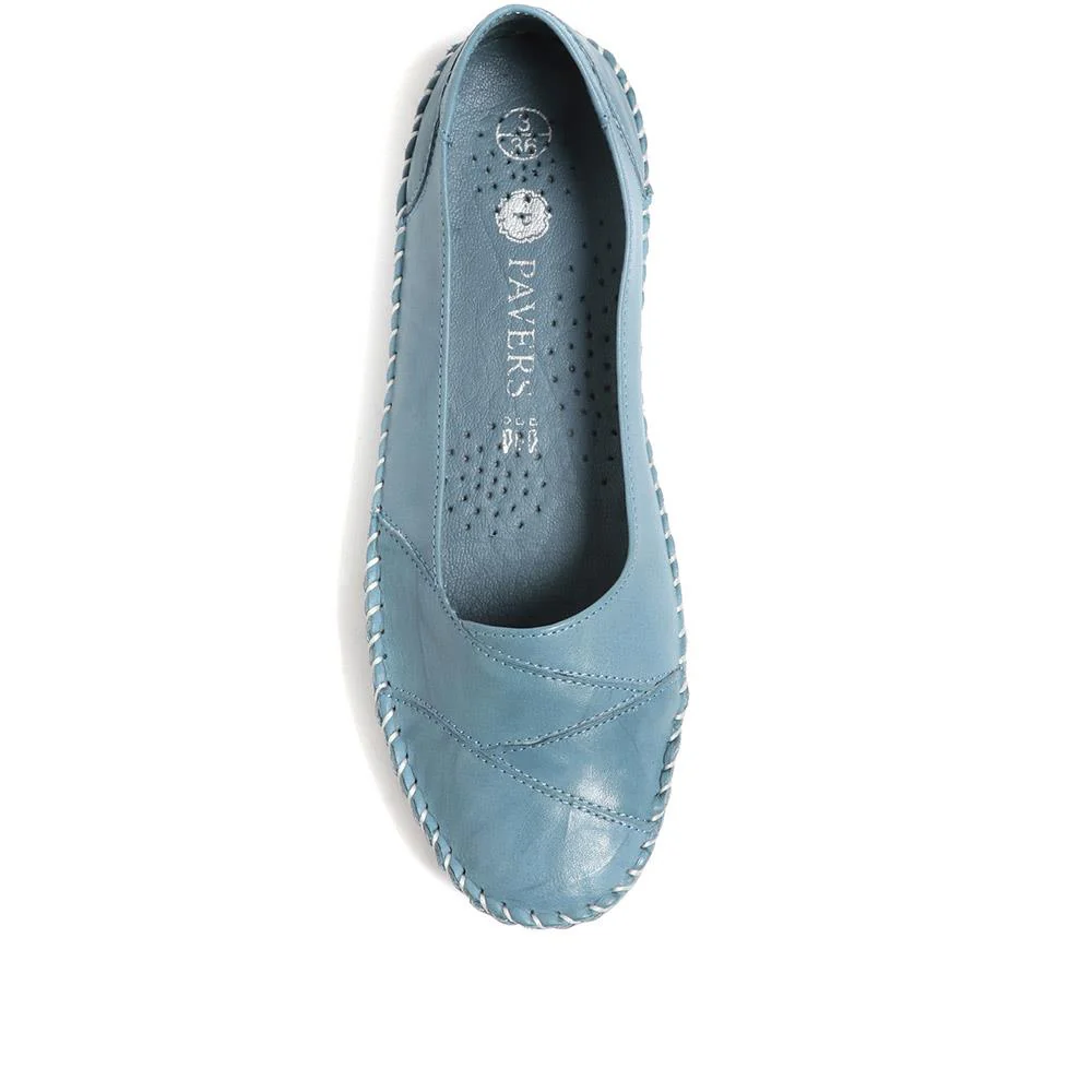Leather Slip-On Shoes - SIMIN37001 / 323 260 - Denim - Image 4