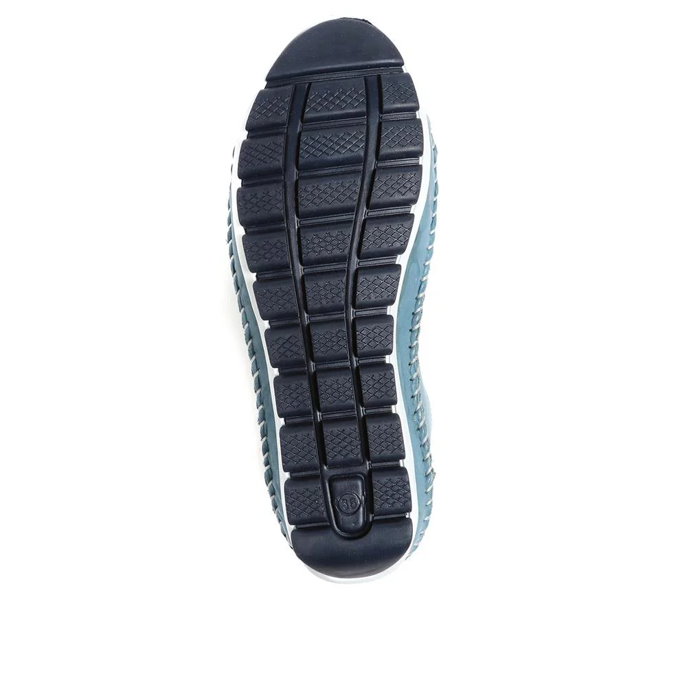 Leather Slip-On Shoes - SIMIN37001 / 323 260 - Denim - Image 5