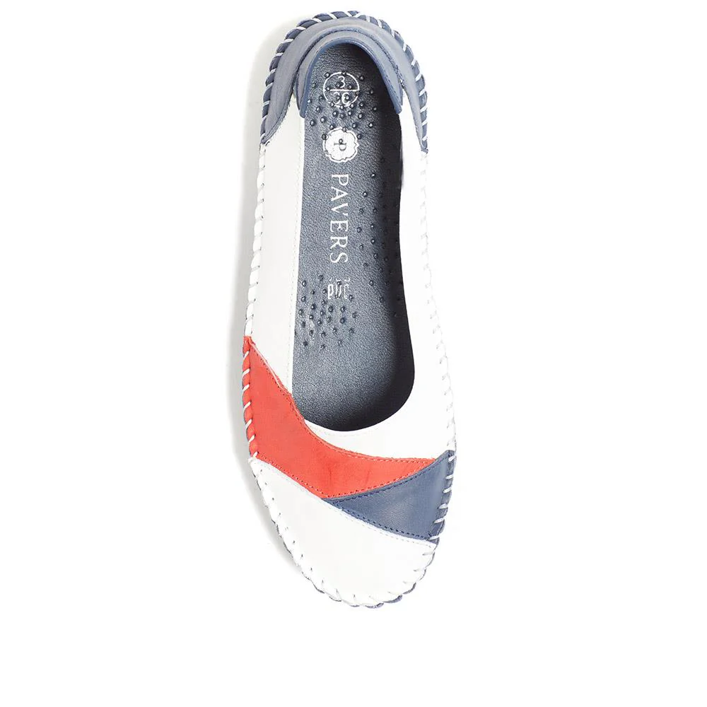 Leather Slip-On Shoes - SIMIN37001 / 323 260 - Navy-Red-White - Image 5