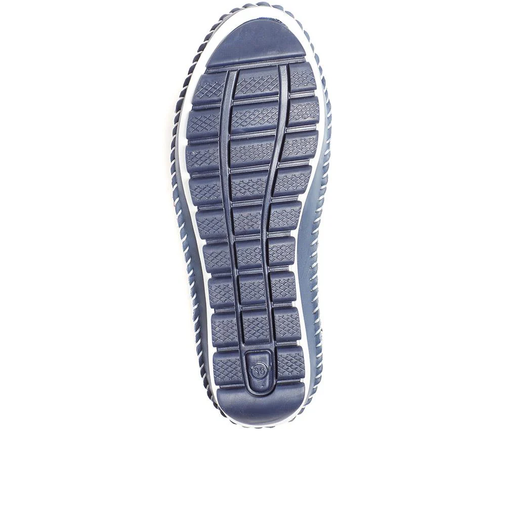 Leather Slip-On Shoes - SIMIN37001 / 323 260 - Navy-Red-White - Image 6