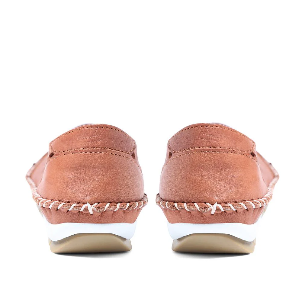 Leather Slip-On Shoes - SIMIN37001 / 323 260 - Tan - Image 3