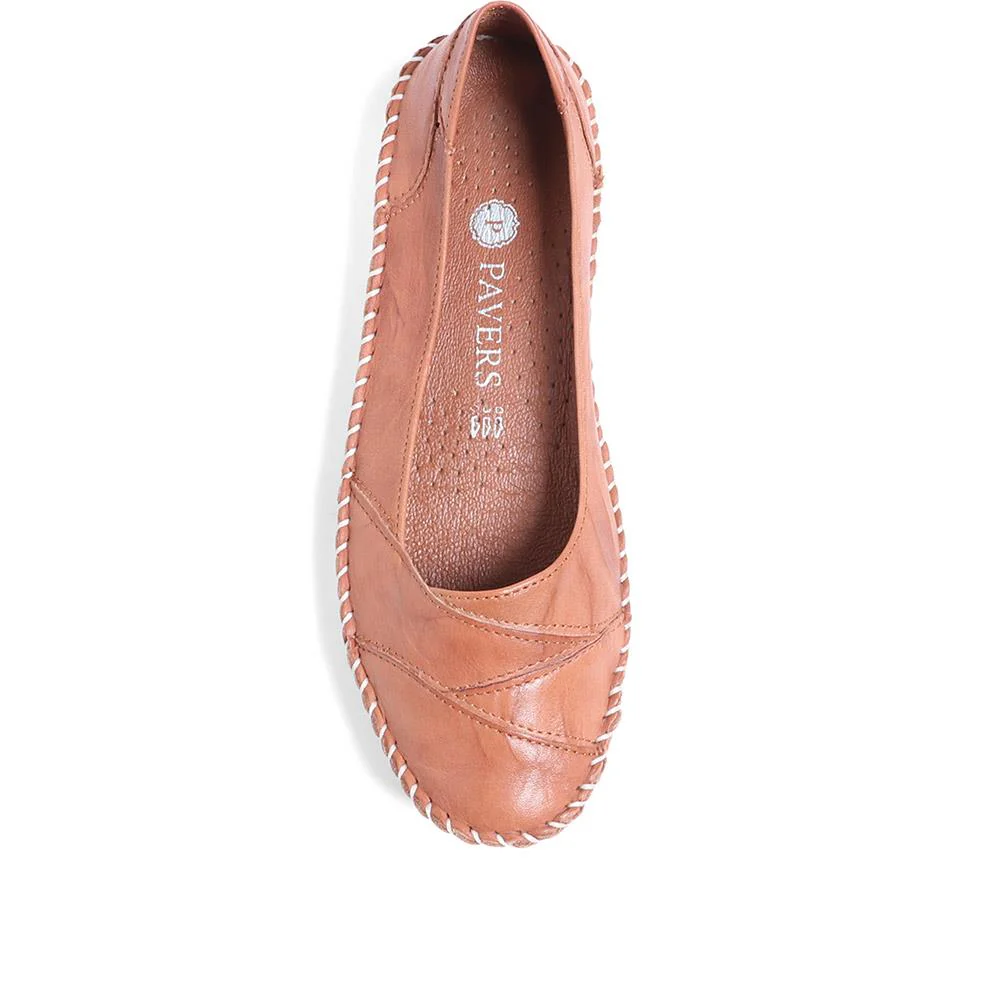 Leather Slip-On Shoes - SIMIN37001 / 323 260 - Tan - Image 4