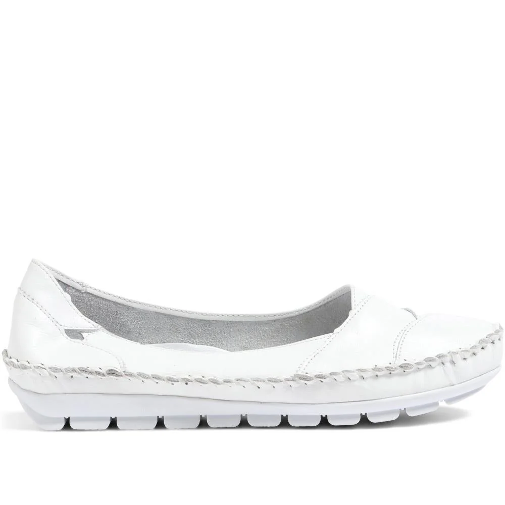 Leather Slip-On Shoes - SIMIN37001 / 323 260 - White - Image 2