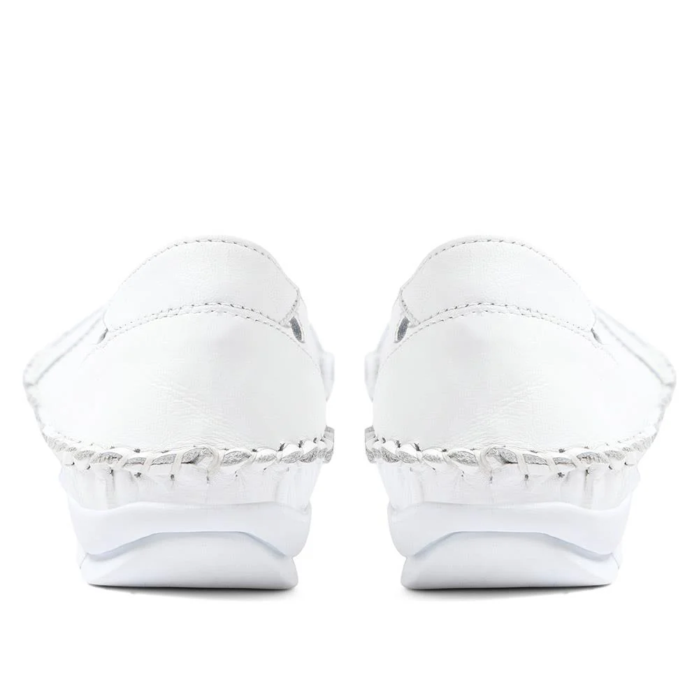 Leather Slip-On Shoes - SIMIN37001 / 323 260 - White - Image 3