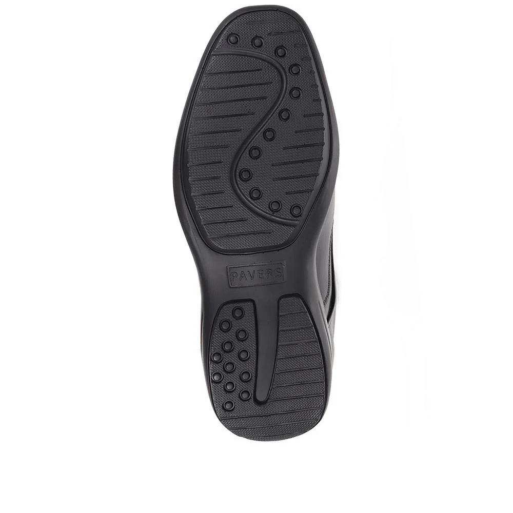 Wide Fit Leather Slip On Shoes - THEST36001 / 323 284 - Black - Image 5