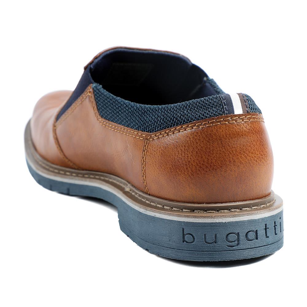 Leather Slip On Shoes with Elasticated Fastening - BUG43500 / 328 746 - Tan - Image 4