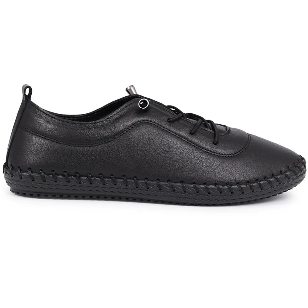 Leather Slip-On Trainers - GOKH37009 / 323 581 - Black-Black - Image 2