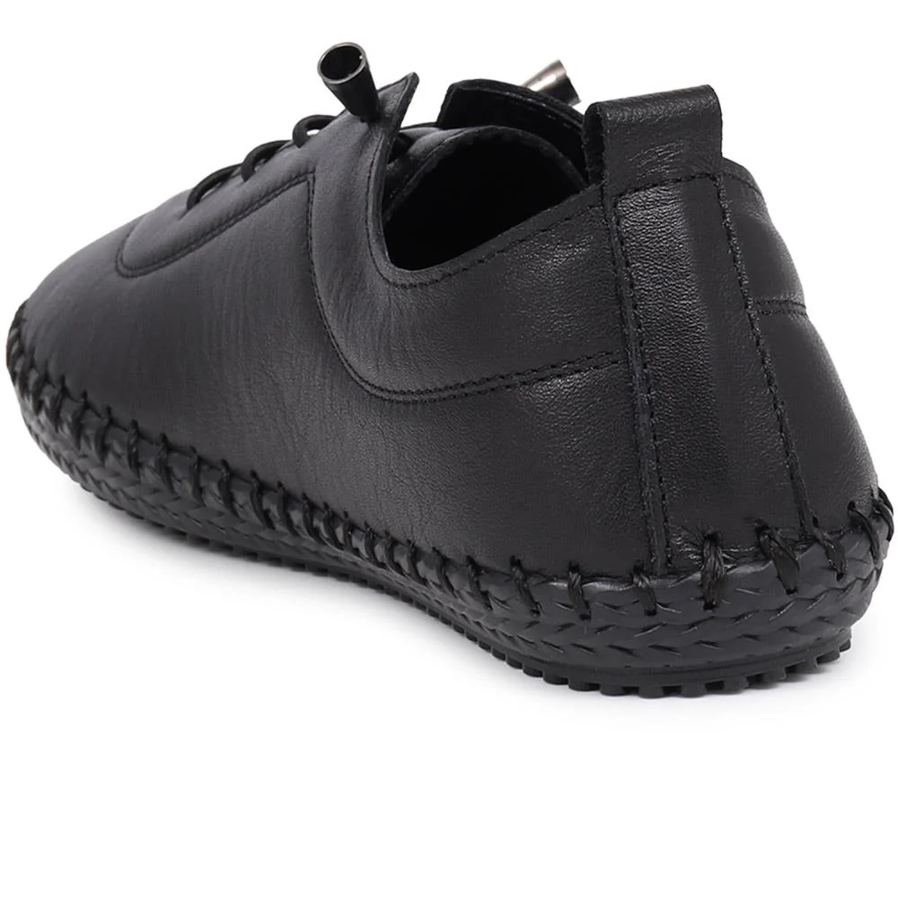 Leather Slip-On Trainers - GOKH37009 / 323 581 - Black-Black - Image 3