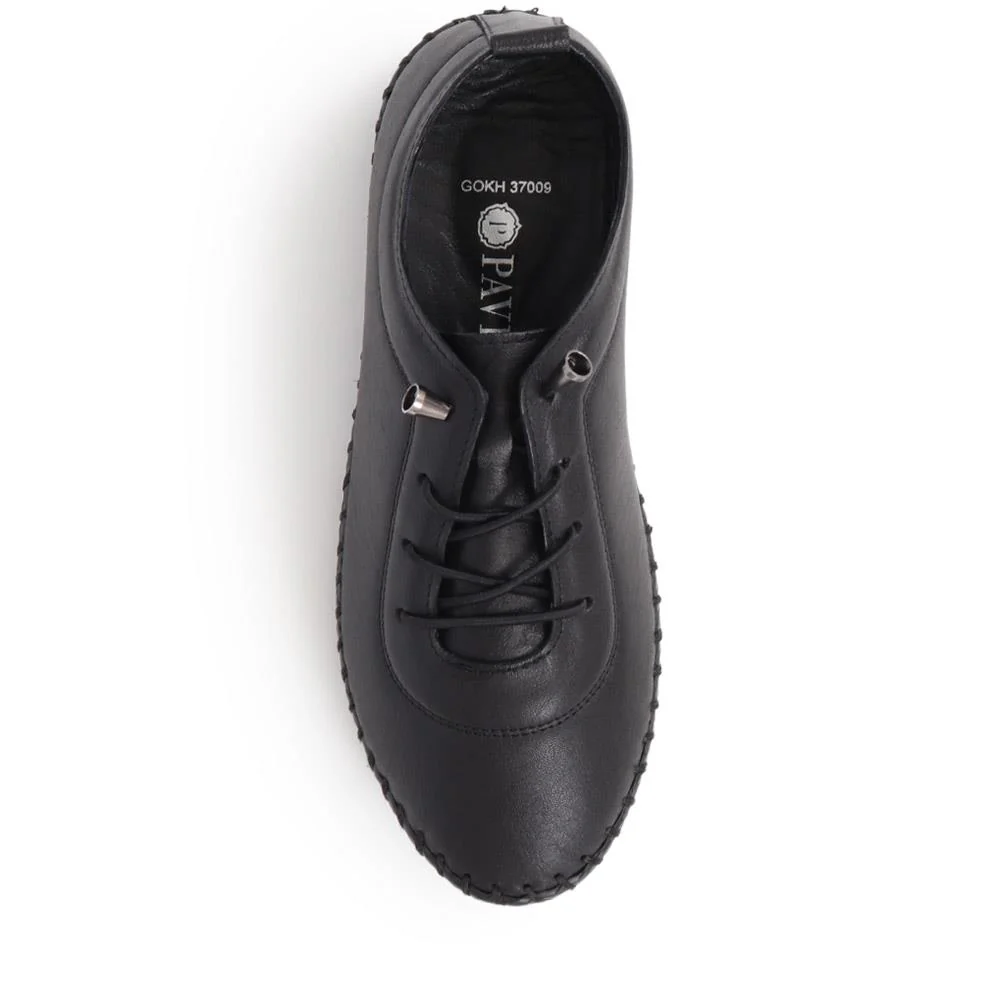Leather Slip-On Trainers - GOKH37009 / 323 581 - Black-Black - Image 5