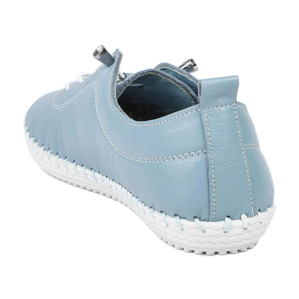 Leather Slip-On Trainers - GOKH37009 / 323 581 - Denim - Image 3