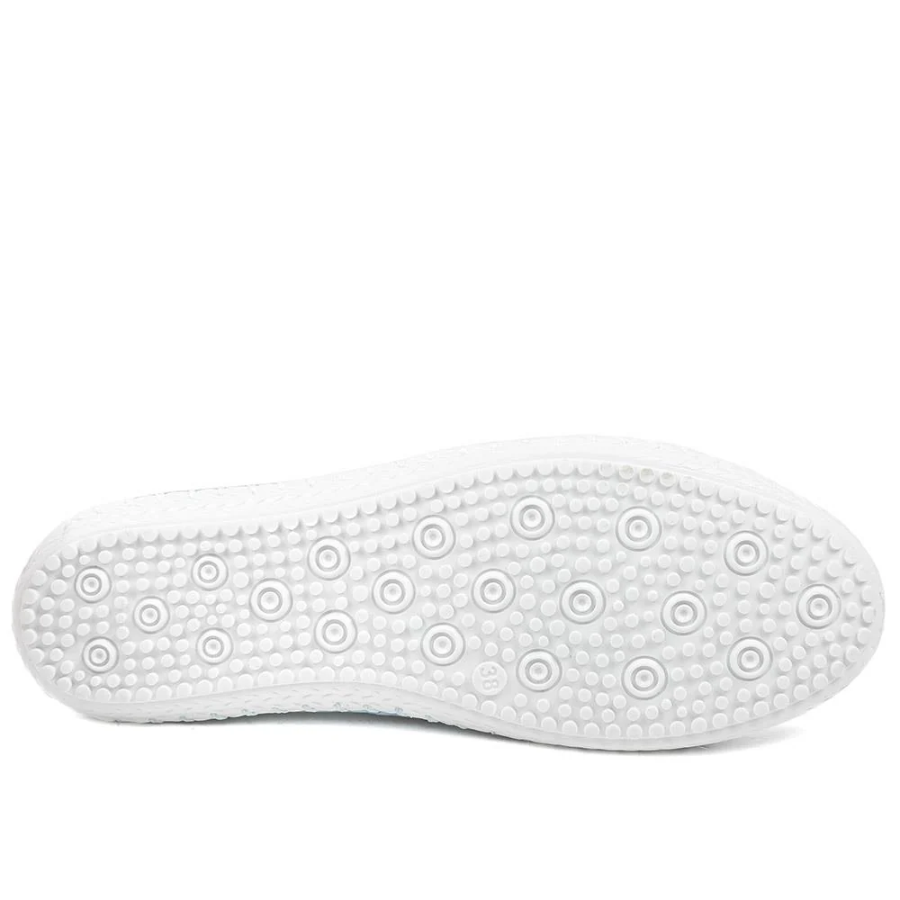 Leather Slip-On Trainers - GOKH37009 / 323 581 - Denim - Image 5