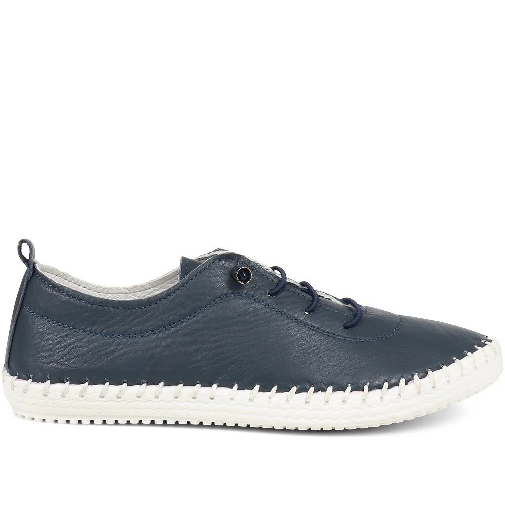 Leather Slip-On Trainers - GOKH37009 / 323 581 - Navy - Image 2