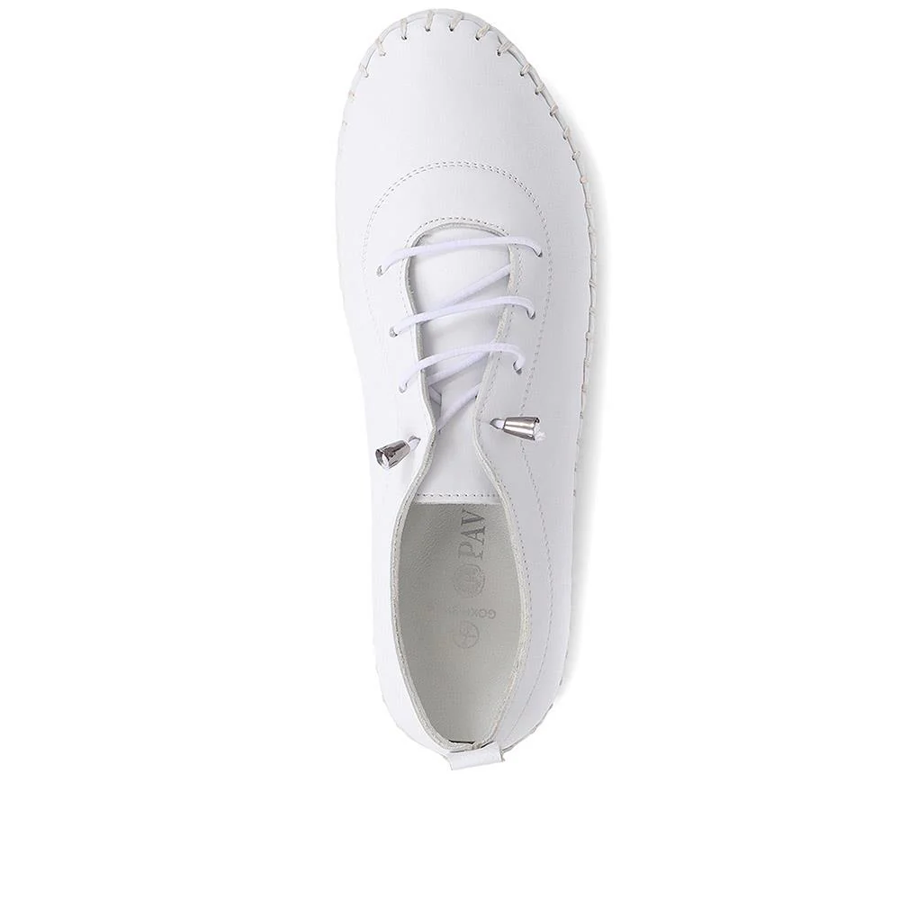 Leather Slip-On Trainers - GOKH37009 / 323 581 - White - Image 4
