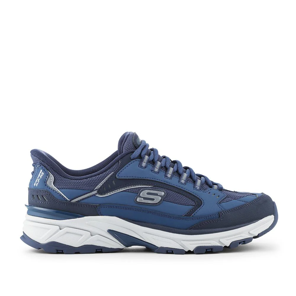 Skechers Slip-ins: Wide Fit Leather Trainers - SKE42033 / 327 740 - Navy - Image 3
