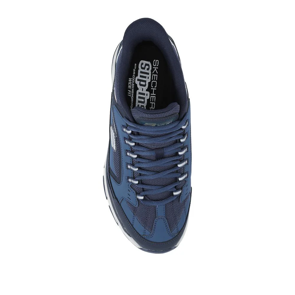Skechers Slip-ins: Wide Fit Leather Trainers - SKE42033 / 327 740 - Navy - Image 5