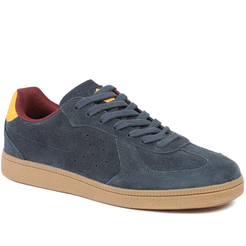 Leather Suede Lace Up Trainers - DINGX43004 / 329 047 - Navy