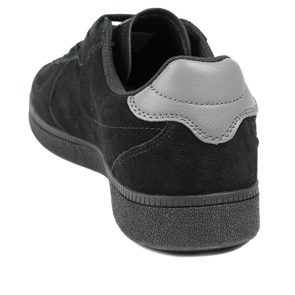 Leather Suede Lace Up Trainers - DINGX43004 / 329 047 - Black - Image 3