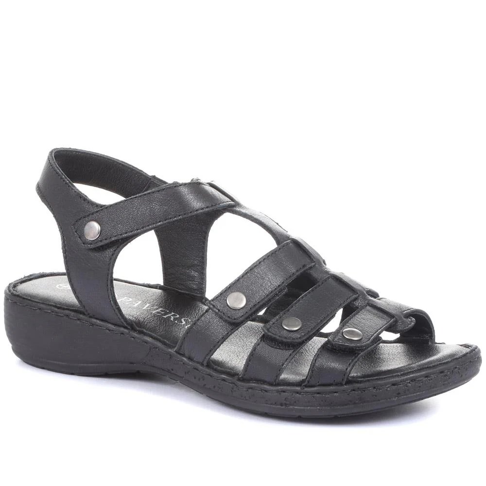 Leather T-Bar Sandals - LUCK33015 / 320 059 - Image 3