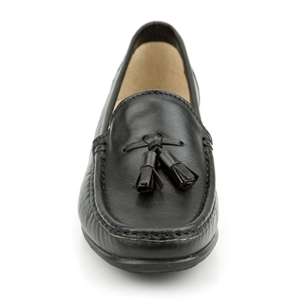 Leather Tassel Loafers - CONT25000 / 309 198 - Black - Image 6