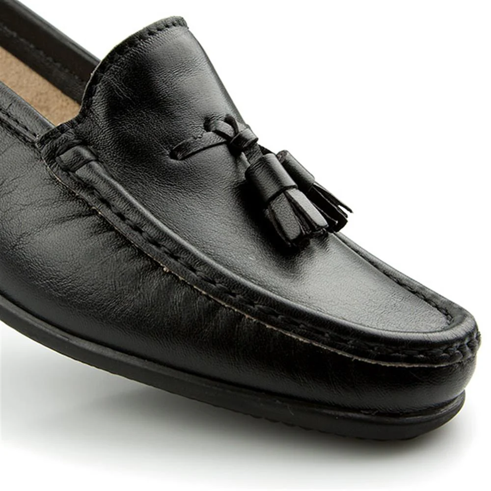 Leather Tassel Loafers - CONT25000 / 309 198 - Black - Image 8