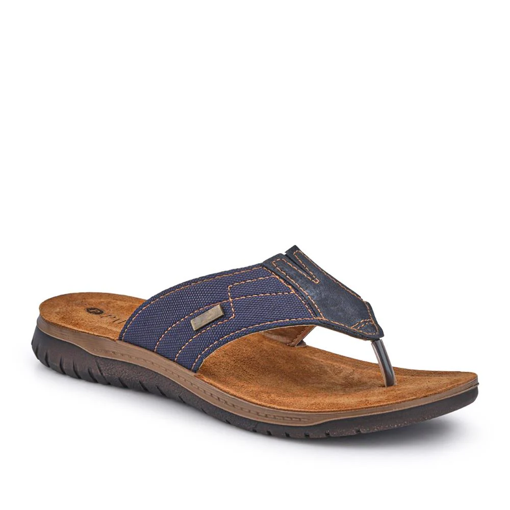 Leather Toe Post Sandals - INB41007 / 326 984 - Blue - Image 3