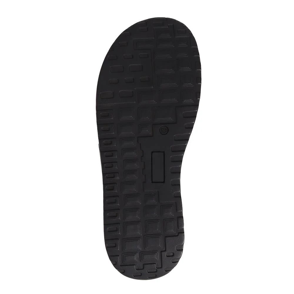 Leather Toe-Post Sandals - THEST39001 / 325 795 - Black - Image 5