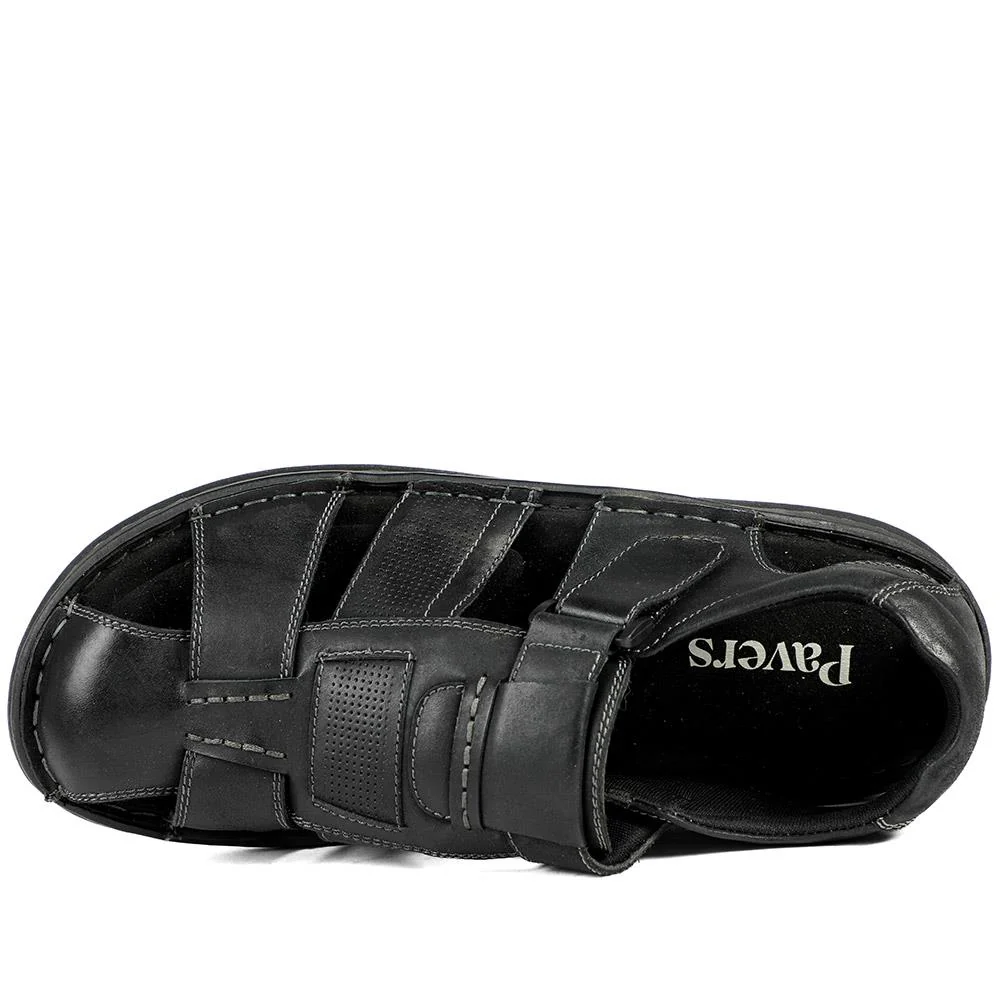 Leather Touch Fasten Fisherman Sandals - AATRA43005 / 328 928 - Black - Image 5