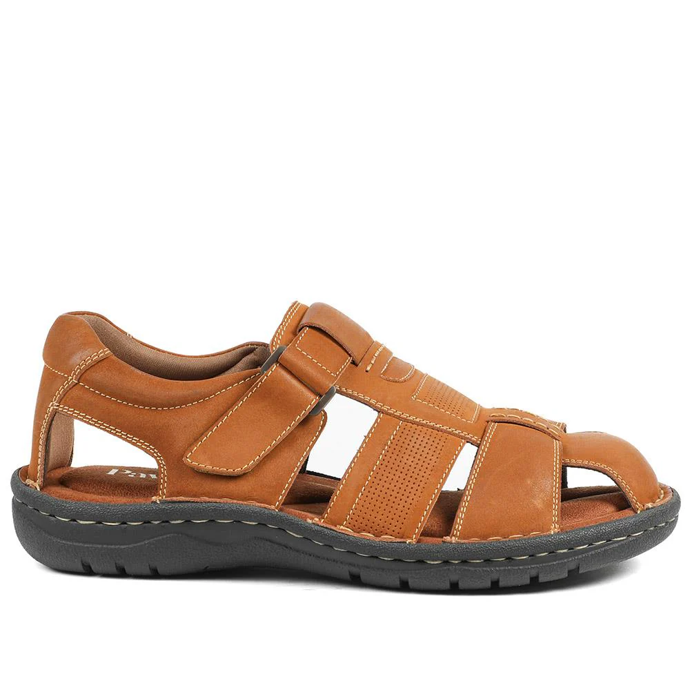 Leather Touch Fasten Fisherman Sandals - AATRA43005 / 328 928 - Tan - Image 3