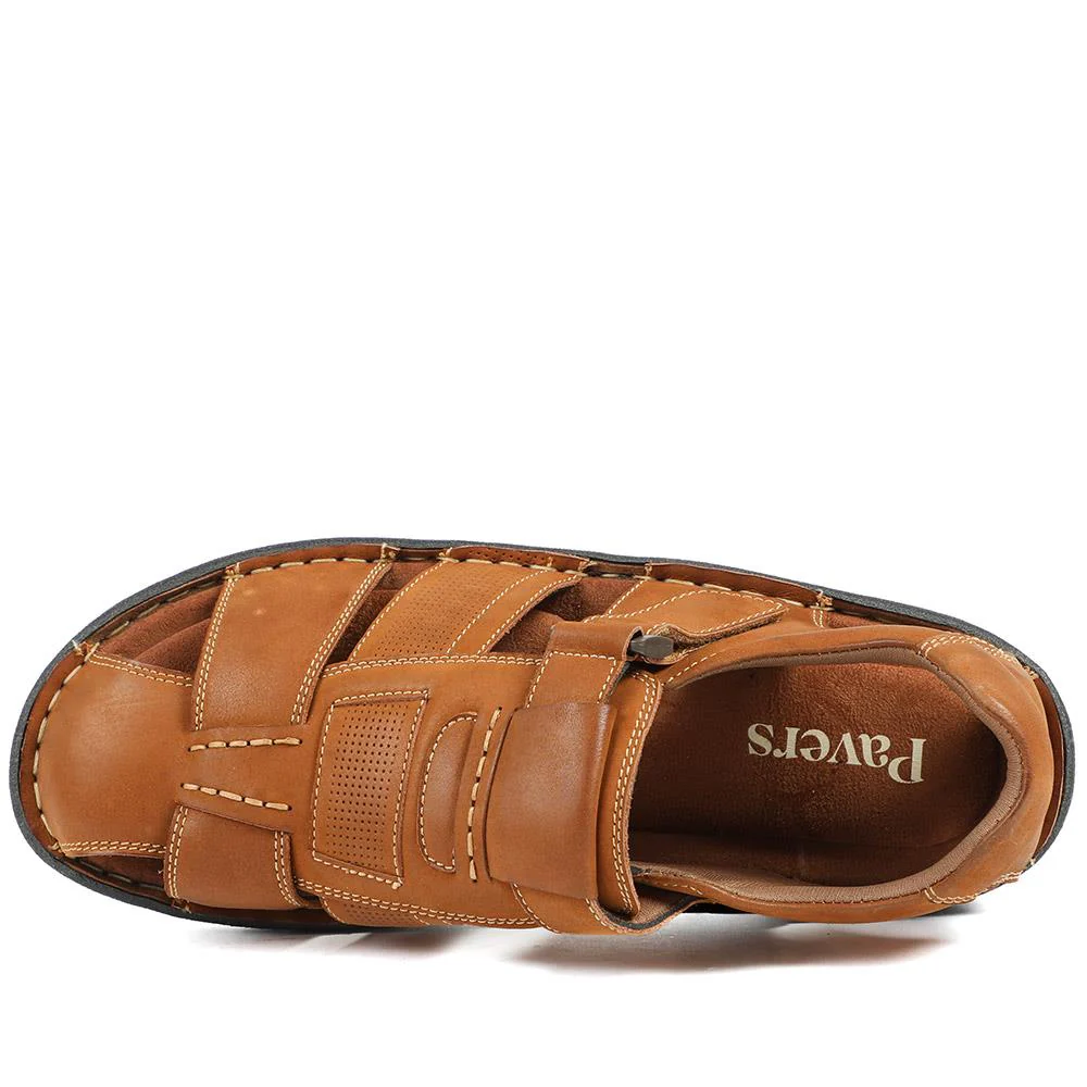 Leather Touch Fasten Fisherman Sandals - AATRA43005 / 328 928 - Tan - Image 5