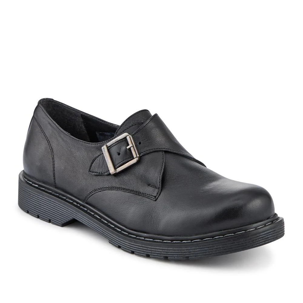 Leather Touch-Fasten Monk Shoes - BELYNR42002 / 328 345 - Black