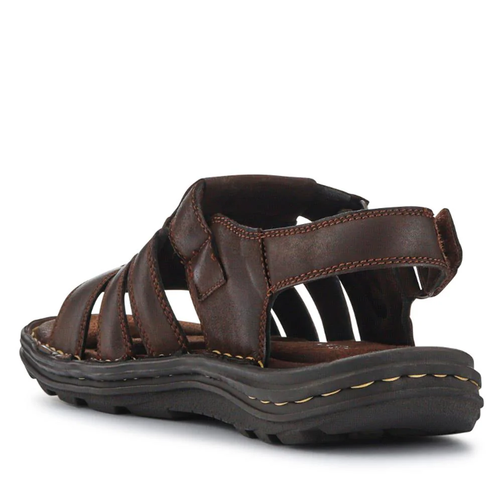 Leather Touch-Fasten Sandals - AATRA41003 / 326 947 - Brown - Image 3