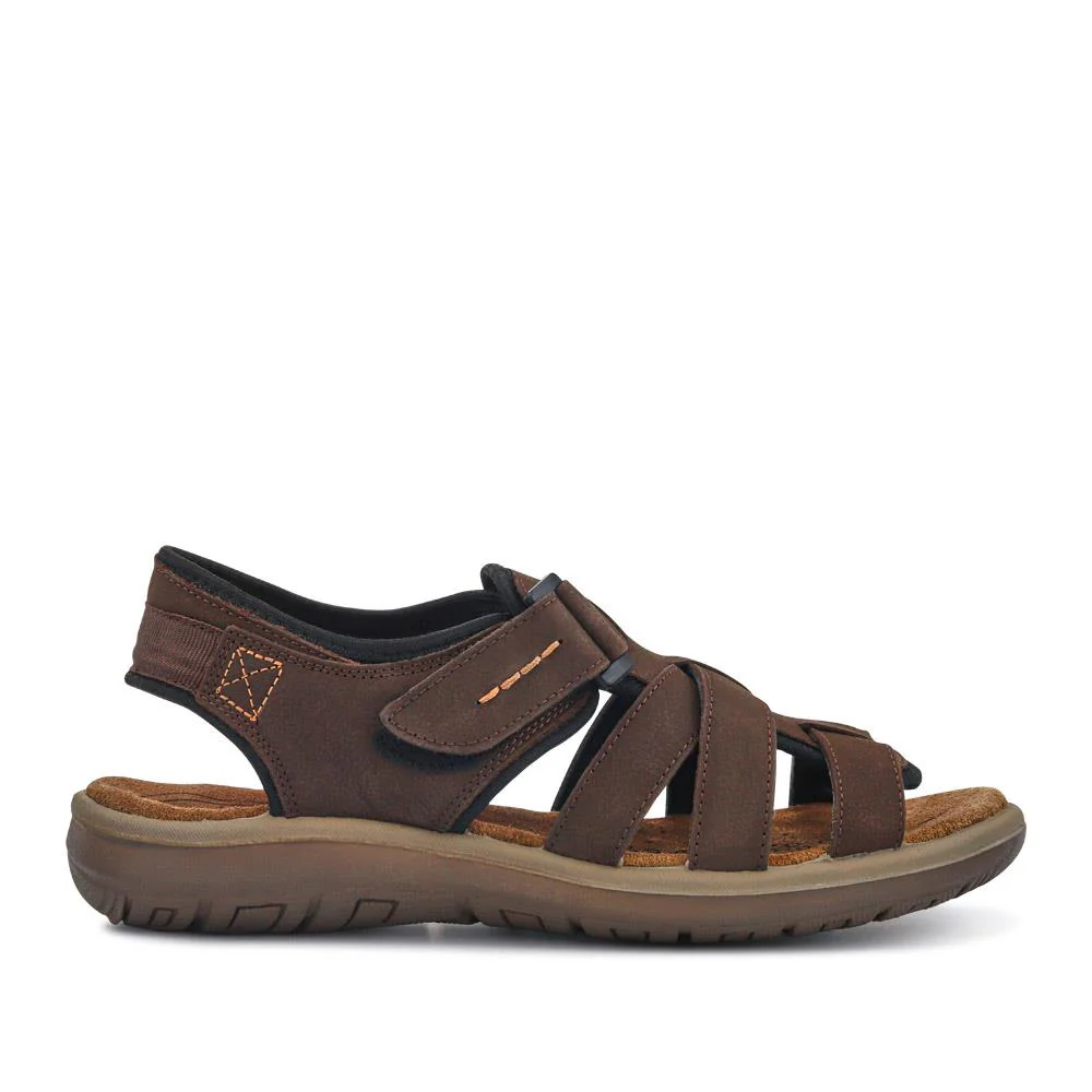 Leather Touch-Fasten Sandals - DDIN41010 / 327 397 - Brown - Image 3