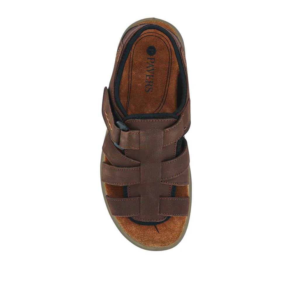 Leather Touch-Fasten Sandals - DDIN41010 / 327 397 - Brown - Image 5